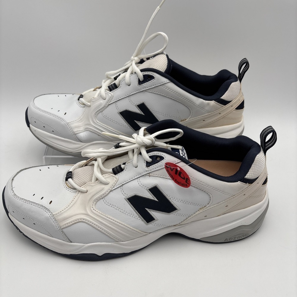 New Balance 624 Mens Sneakers Size 16 4E Wide White Navy MX624WN2 Training Shoes